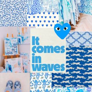 Summer blue preppy wallpaper