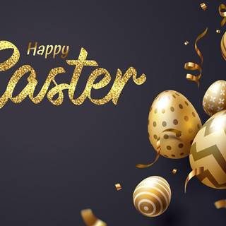 Happy Easter gold wallpaper