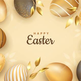 Happy Easter gold wallpaper