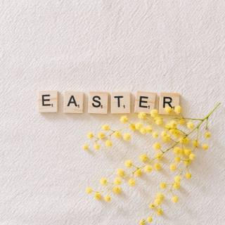 Happy Easter gold wallpaper