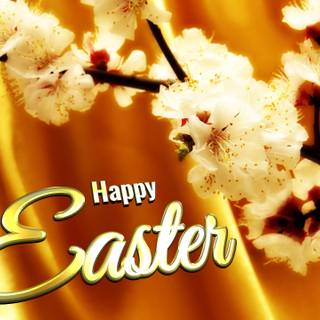 Happy Easter gold wallpaper