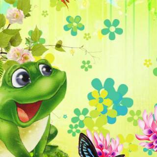 Spring frogs wallpaper