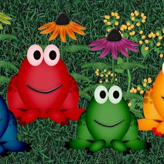 Spring frogs wallpaper