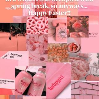 Pink Easter collage wallpaper