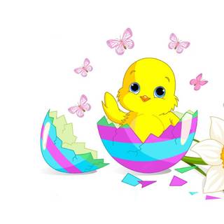 Happy Easter chickens wallpaper