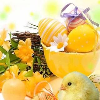 Happy Easter chickens wallpaper