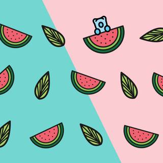 Summer pink and teal wallpaper