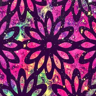 Stained glass flowers wallpaper