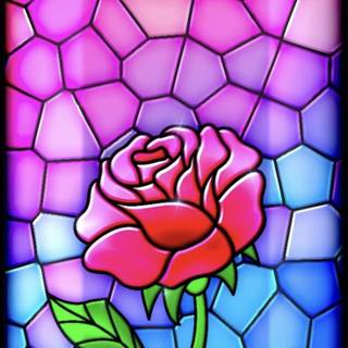 Stained glass flowers wallpaper