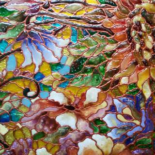 Stained glass flowers wallpaper