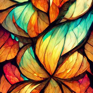 Stained glass flowers wallpaper