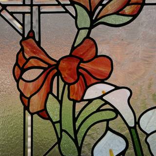 Stained glass flowers wallpaper