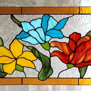 Stained glass flowers wallpaper