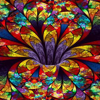 Stained glass flowers wallpaper