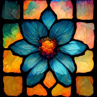 Stained glass flowers wallpaper