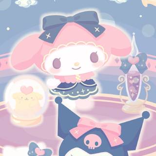Hello Kitty and Kuromi wallpaper