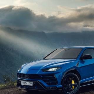 Lamborghini Urus blue wallpaper