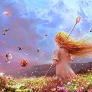 Spring nature elf wallpaper