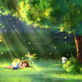 Spring nature elf wallpaper