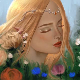 Spring nature elf wallpaper