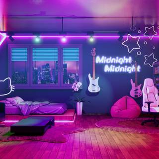 Room gaming girl wallpaper