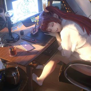 Room gaming girl wallpaper