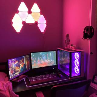 Room gaming girl wallpaper