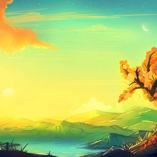 Sunrise art wallpaper