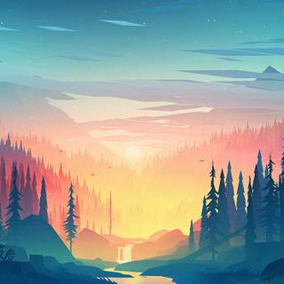 Sunrise art wallpaper