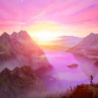 Sunrise art wallpaper