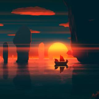 Sunrise art wallpaper
