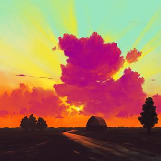 Sunrise art wallpaper