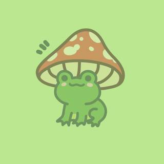 Mushroom frogs wallpaper