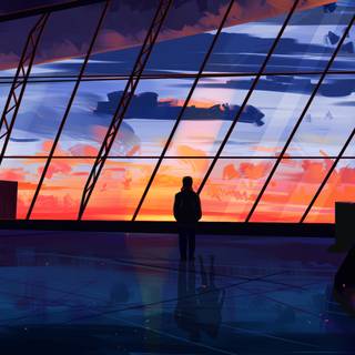 Airport terminal wallpaper