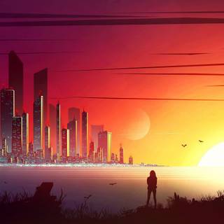 Sunrise art wallpaper
