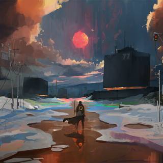 Sunrise art wallpaper