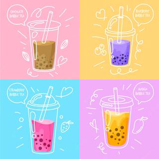 Mango summer boba wallpaper