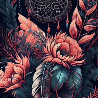 Boho flower wallpaper