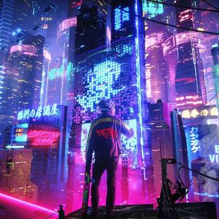 Neon city lights wallpaper