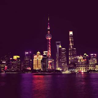 Neon city lights wallpaper