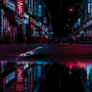 Neon city lights wallpaper