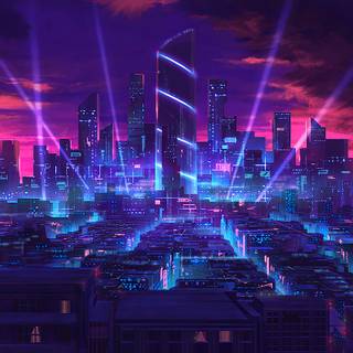 Neon city lights wallpaper