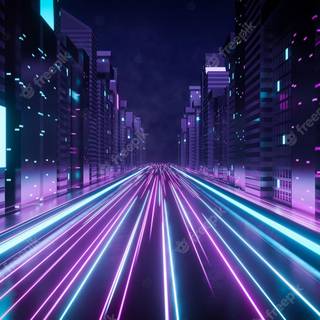 Neon city lights wallpaper