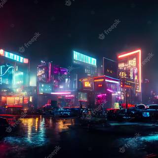 Neon city lights wallpaper