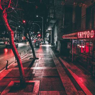 Neon city lights wallpaper