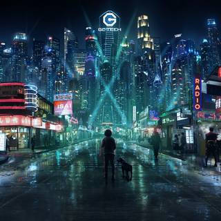 Neon city lights wallpaper