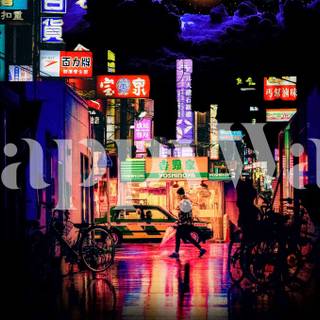 Neon city lights wallpaper