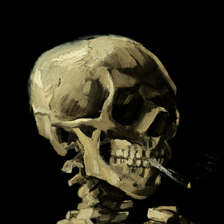 Smoking skeleton wallpaper