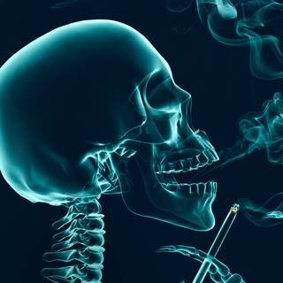 Smoking skeleton wallpaper