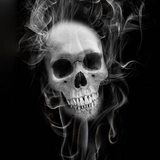 Smoking skeleton wallpaper